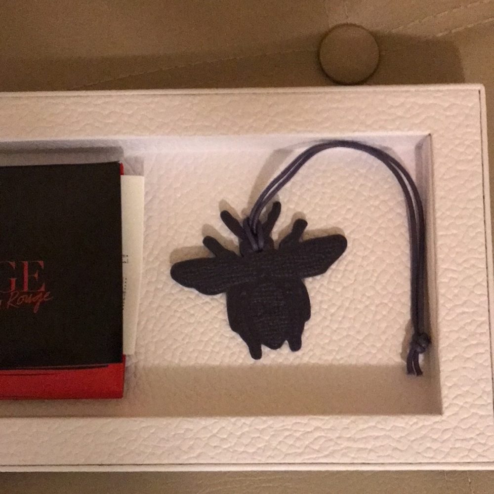 Dior purse charm bee amulet navy blue